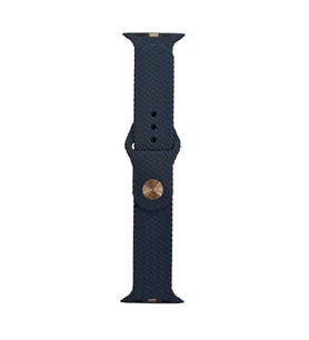 ScHitec 42-49mm Yeni Nesil Apple Uyumlu Hasır Görünümlü Akıllı Saat Kordonu Silikon Lacivert