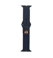 ScHitec 42-49mm Yeni Nesil Apple Uyumlu Hasır Görünümlü Akıllı Saat Kordonu Silikon Lacivert