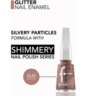 Yoğun Simli Şeffaf Oje - Glitter Nail Enamel - GL043 Rosegold-8682536050005