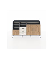 Arges Konsol 7 Raflı 3 Çekmeceli 3 Kapaklı 176x30x99 Antrasit-Çam/Aytaşı