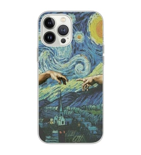 Iphone 15 Pro Uyumlu Sanatsal Vintage Desenli Şeffaf Telefon Kılıfı