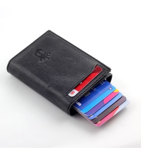 Ancora Leather Hakiki Deri Crazy Mekanizmalı Cüzdan Koyu Gri