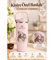 Kişiselleştirilebilir Stanley The Iceflow Flip Straw Pipetli Termos 0,89 L Özel Isimli/ Fotoğraflı 1 Adet (Rose)