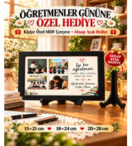 Öğretmenler Günü Hediyesi 4 Fotoğraflı Kişiye Özel MDF Çerçeve – Anlamlı Öğretmen Hediyesi