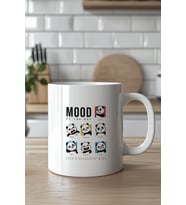 Sevimli Panda Tasarımlı 330ml Baskılı Beyaz Seramik Kupa Bardak