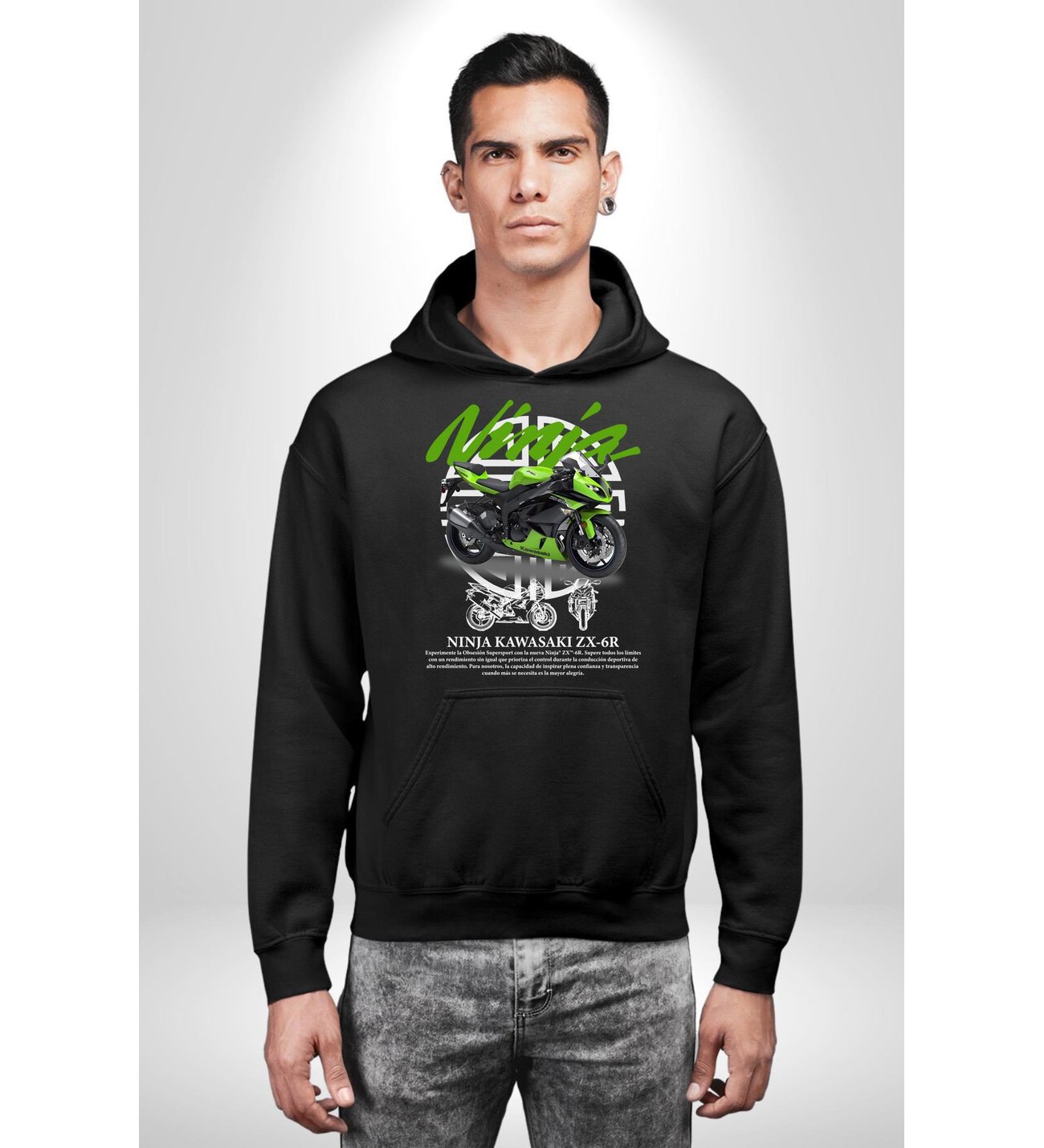 Kawasaki Ninja ZX-6R 636 Kadın Erkek Siyah Kapüşonlu Sweatshirt Hoodie Kawasaki Ninja ZX-6R 636 Kadın Erkek Siyah Kapüşonlu Sweatshirt Hoodie