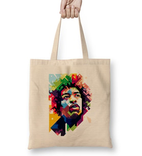 Jimi Hendrix Pop Art Bez Çanta Uzun Saplı