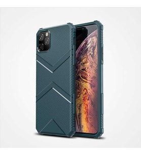 iPhone 11 Pro Max Kılıf Köşeleri Airbagli Parmak İzi Yapmayan Hank Silikon Kılıf (Yeşil)