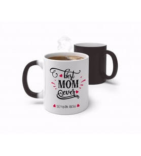 BK Gift Kişiye Özel En İyi Anne Tasarımlı Sihirli Kupa Bardak-4 (Beyaz)