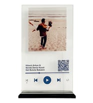 Kişiye Özel Youtube Barkodlu Cam Plak, Kişiye Özel Fotoğraflı Youtube Şarkı Barkodlu Masaüstü Plak