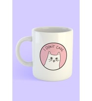 Kedi I Don't Care Detaylı Kupa