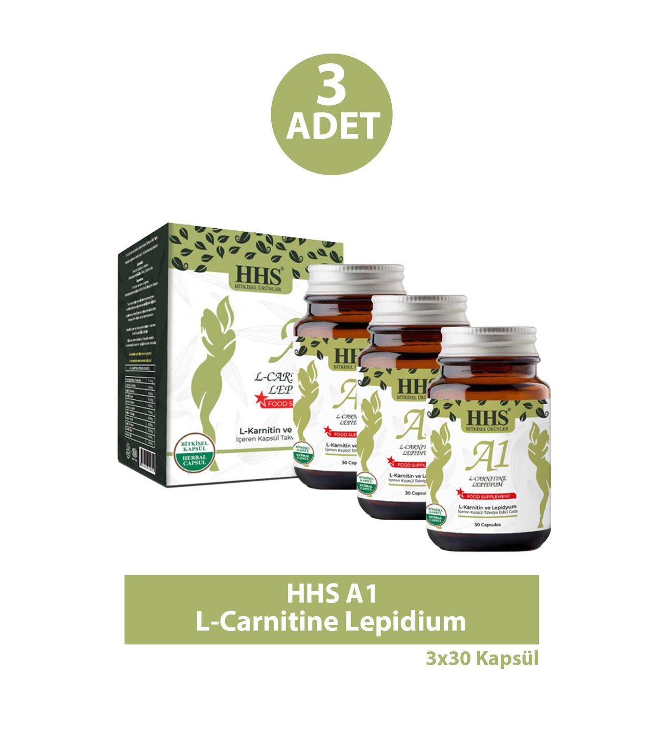 hhs a1 l carnitine & lepidium 30 kapsül L-Carnitine 3 Adet Acetyl-L-Carnitine 90c