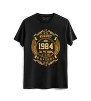 Vintage Gold Awesome Series August 1984 Siyah Tshirt