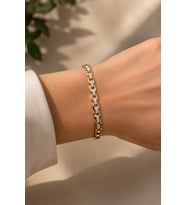 Sertifikalı 316L Çelik Geometrik Zirkon Taşlı Premium Kadın Bileklik