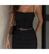 Kare Gold Tokalı Kadın Kemer – İnce Elbise ve Pantolon Kemeri