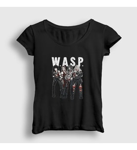 Presmono Kadın Siyah Band V2 Wasp T-Shirt 376152tt