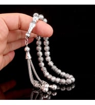 Kararma Yapmayan Metal Tasarım Model Tesbih (Gri)