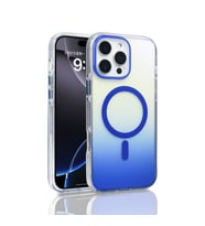 Apple iPhone 16 Pro Max Uyumlu Kılıf M-safe Şarj Özellikli Transparan Renk Geçişli Zore Toros Kapak (Mavi)