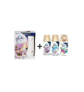 Glade Otomatik Sistem + Lavanta Ferahlığı + Lavanta Ferahlığı X Temiz Çarşaf Ferahlığı X Tropikal Floral = 3 X 269 Ml