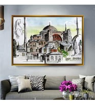 Altın Çerçeveli dekoratif tablo a1285 (Gold)