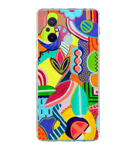PrintiFy Xiaomi Redmi 12C ile Uyumlu 1mm Slim Fit Retro Colors 6 Baskılı Şeffaf  Kılıf