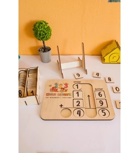 İlkokul Matematik + Eğitici Toplama İşlemi Ahşap Oyuncak Etkinlik Seti + Kolay Öğrenme Rakam Bultak