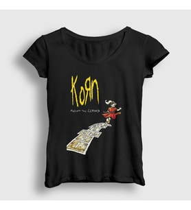 Presmono Kadın Siyah Follow The Leader Metal Korn T-Shirt 508692tt