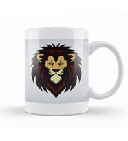 Lion Head Mascot Logo Kupa Bardak Porselen
