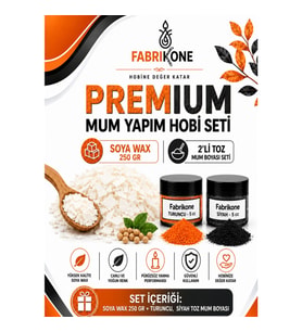 Premium Mum Yapım Hobi Seti - Soya Wax 250 gr - 2'li Toz Mum Boyası Seti - Turuncu, Siyah BKFABSW2502TS
