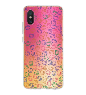 Xiaomi Mi 8 Pro Uyumlu Kapak Hello Kitty Tasarımlı Şeffaf Silikon Kılıf
