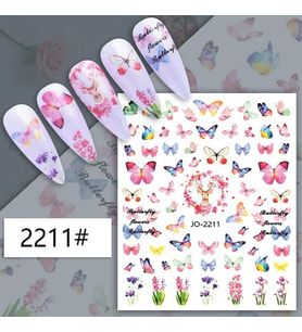 Adanil Kelebek Geyik Çiçek Sticker J0-2211