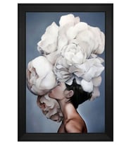 Kadın Motifli Kanvas Tablo 80 x 110 cm Siyah Çerçeve