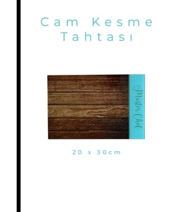 Cam Kesme Tahtası* Mutfak Tahtası Kare 20x30cm Parke Turkuaz Görünümlü