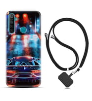 Realme 5i 5 Pro 6i 7 Pro 8 Kılıf Boyun Askılı Silikon Neon Cars 1724