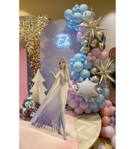 ELSA-KARLAR ÜLKESİ KONSEPT BALON SETİ 45'Lİ,KAR TANESİ FOLYO BALON