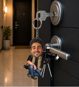 Kişiye Özel Fotoğrafçı Karikatür Anahtarlık – Fotoğraflı Kameraman Hediyesi Kişiye Özel Fotoğrafçı Anahtarlık
