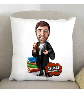 Kişiye Özel Erkek Avukat Karikatürlü Yastık