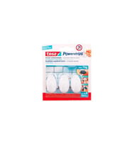 Tesa İz Bırakmadan Sökülebilir Askı Küçük Oval Beyaz, Powerstrıps 3 Adet