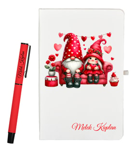 Kişiye Özel Sevgiliye Hediye Defter ve Roller Kalem Seti