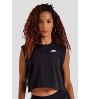 Nike Sportswear Club Women's Sleeveless Cropped Top Kadın Crop Kolsuz Tişört Siyah