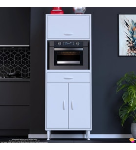 Modilayn OSLO 60x162,4x56 cm, 1 Çekmece, 3 Kapaklı. Ekmeklik / Fırın / Mikrodalga Dolabı.