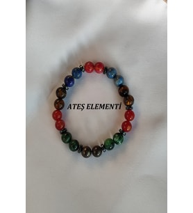 8 MM ATEŞ ELEMENTİ DOĞAL TAŞ BİLEKLİK (AKİK, ANYOLİT, PİRİT, KAPLANGÖZÜ, YILDIZ KUVARS, LAPİS LAZULİ, HEMATİT)