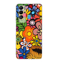 PrintiFy Tecno Pova Neo ile Uyumlu Retro Color 2  Kamera Korumalı Şeffaf  Kılıf