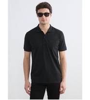 LC WAIKIKI Siyah Polo Yaka Penye Erkek Tişört