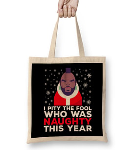 Mr T I Pity The Fool That Was Naughty Christmas Knit Pattern Bez Çanta Uzun Saplı