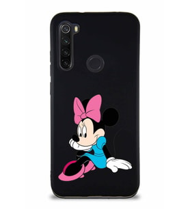 Xiaomi Redmi Note 8 Soft Premier Kapak Minnie Mouse-E Tasarımlı Silikon Kılıf - Siyah (Şeffaf)