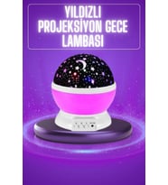 Yıldız Görünümlü Gece Lambası Renkli Masa Lambası Gökyüzü Projeksiyon