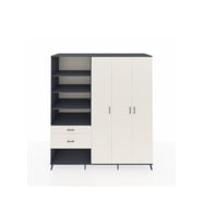 Kronos Dolap 16 Raflı 2 Çekmeceli 3 Kapaklı 220x59x243 Antrasit-Aytaşı/Aytaşı