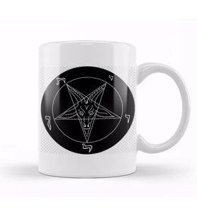New Black Goat Of Mendes Pentagram Satan Satanic Seal Of Baphomet Metal 666 Devil Gift 01 Kupa Bardak Porselen
