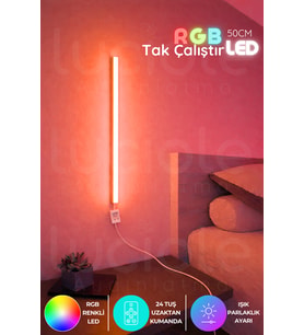 Şerit LED Uzaktan Kumandalı Led aplik - Yatak Üstü, Tv Yanı ,oturma Odası - Rgb Çok Renkli 50 cm